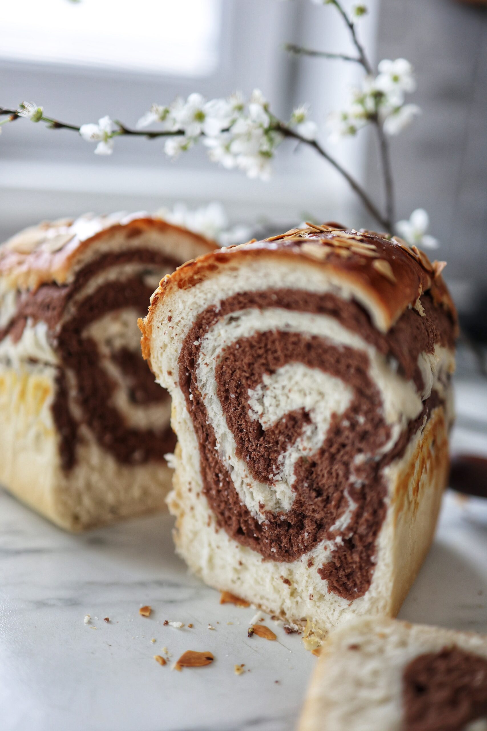 Paine dulce, cu cacao si scortisoara – Paine „Zebra”
